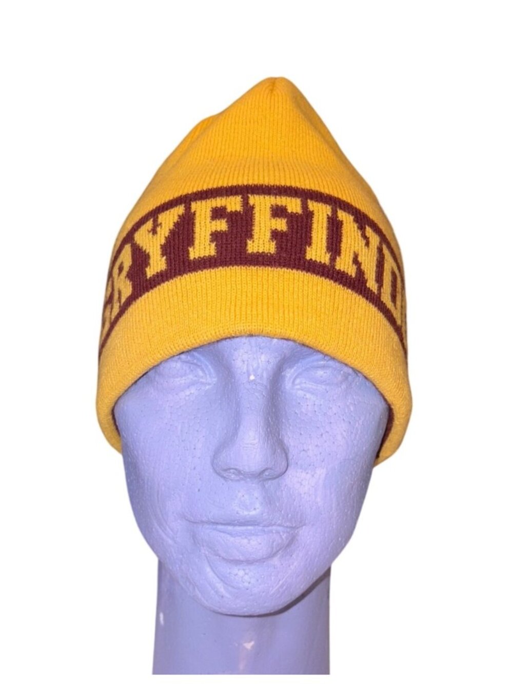 Harry Potter Gryffindor Reversible Knit Beanie Red & Gold Lion Crest Winter Hat